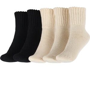 Women's Black and Cream Socks Set